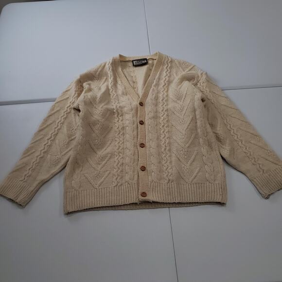 Colonial Concepts Other - Colonial Concepts Sweater Mens Large Fisherman Wool Button Cardigan New Zealand